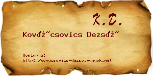 Kovácsovics Dezső névjegykártya